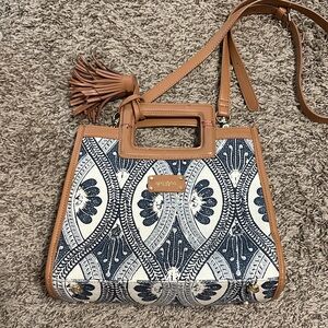 Spartina Tan and Blue Handbag 4
